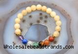 CGB6498 8mm round honey jade 7 chakra beads bracelet wholesale