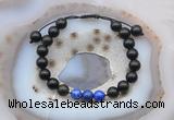 CGB6597 8mm round golden obsidian & lapis lazuli adjustable bracelets