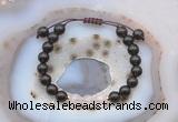 CGB6598 8mm round smoky quartz & rose quartz adjustable bracelets