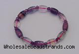 CGB660 7.5 inches 5mm round & 8*11mm drum fluorite bracelet