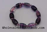 CGB661 7.5 inches 6mm round & 10*14mm drum fluorite bracelet