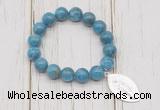 CGB6818 10mm, 12mm apatite beaded bracelet with alloy pendant