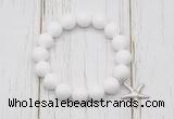 CGB6833 10mm, 12mm candy jade beaded bracelet with alloy pendant