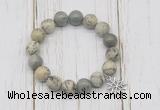 CGB6877 10mm, 12mm greeting pine jasper beaded bracelet with alloy pendant