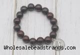 CGB6881 10mm, 12mm brecciated jasper beaded bracelet with alloy pendant