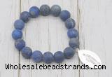 CGB6911 10mm, 12mm matte lapis lazuli beaded bracelet with alloy pendant