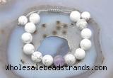 CGB6930 12mm round white howlite & lavender amethyst adjustable bracelets