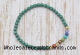 CGB7016 7 chakra 4mm malachite beaded meditation yoga bracelets