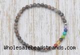 CGB7017 7 chakra 4mm grey opal beaded meditation yoga bracelets