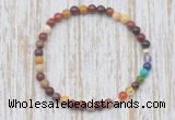 CGB7018 7 chakra 4mm mookaite beaded meditation yoga bracelets