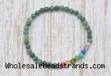 CGB7044 7 chakra 4mm African jade beaded meditation yoga bracelets