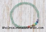 CGB7048 7 chakra 4mm green aventurine beaded meditation yoga bracelets