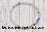 CGB7051 7 chakra 4mm amazonite beaded meditation yoga bracelets