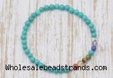 CGB7054 7 chakra 4mm turquoise beaded meditation yoga bracelets