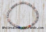 CGB7069 7 chakra 4mm pink zebra jasper beaded meditation yoga bracelets