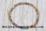 CGB7071 7 chakra 4mm picture jasper beaded meditation yoga bracelets