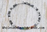 CGB7076 7 chakra 4mm black & white jasper beaded meditation yoga bracelets