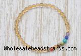 CGB7098 7 chakra 4mm citrine beaded meditation yoga bracelets