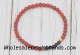 CGB7129 4mm red agate & black onyx beaded meditation yoga bracelets