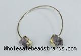 CGB720 13*18mm oval druzy amethyst gemstone bangles wholesale