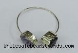 CGB721 15*20mm oval druzy amethyst gemstone bangles wholesale