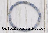 CGB7211 4mm tiny blue spot stone beaded meditation yoga bracelets