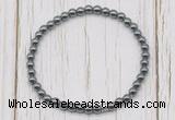 CGB7220 4mm tiny hematite beaded meditation yoga bracelets