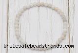 CGB7225 4mm tiny white crazy lace agate beaded meditation yoga bracelets