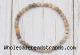 CGB7226 4mm tiny yellow crazy lace agate beaded meditation yoga bracelets