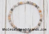 CGB7227 4mm tiny bamboo leaf agate beaded meditation yoga bracelets