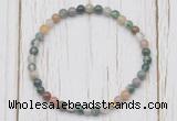 CGB7228 4mm tiny Indian agate beaded meditation yoga bracelets