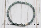 CGB7229 4mm tiny moss agate beaded meditation yoga bracelets