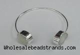 CGB723 13*18mm oval druzy agate gemstone bangles wholesale