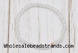 CGB7238 4mm tiny white jade beaded meditation yoga bracelets