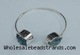 CGB724 13*18mm oval druzy agate gemstone bangles wholesale