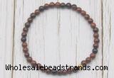 CGB7259 4mm tiny mahogany obsidian beaded meditation yoga bracelets