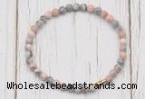 CGB7269 4mm tiny pink zebra jasper beaded meditation yoga bracelets