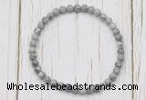 CGB7272 4mm tiny grey picture jasper beaded meditation yoga bracelets