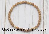 CGB7273 4mm tiny wooden jasper beaded meditation yoga bracelets