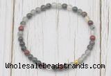 CGB7277 4mm tiny blood jasper beaded meditation yoga bracelets