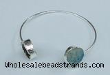 CGB728 15mm coin druzy agate gemstone bangles wholesale