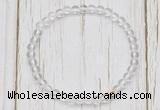 CGB7286 4mm tiny white crystal beaded meditation yoga bracelets