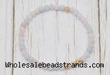 CGB7294 4mm tiny morganite beaded meditation yoga bracelets