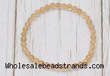 CGB7298 4mm tiny citrine beaded meditation yoga bracelets