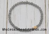 CGB7304 4mm tiny grey moonstone beaded meditation yoga bracelets