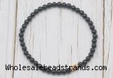 CGB7310 4mm tiny black tourmaline beaded meditation yoga bracelets