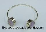 CGB732 15mm coin druzy agate gemstone bangles wholesale