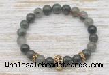 CGB7363 8mm blood jasper bracelet with skull for men or women