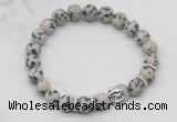 CGB7368 8mm dalmatian jasper bracelet with buddha for men or women