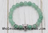 CGB7385 8mm green aventurine bracelet with leopard head for men or women